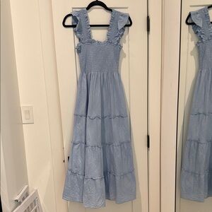 Light Blue Ruffled Maxi Dress